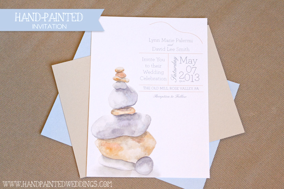 Rock Sculpture Invitation by Hand-Painted Weddings