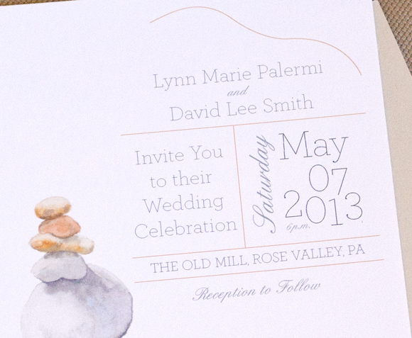 Rock Sculpture Invitation zoom by Hand-Painted Weddings