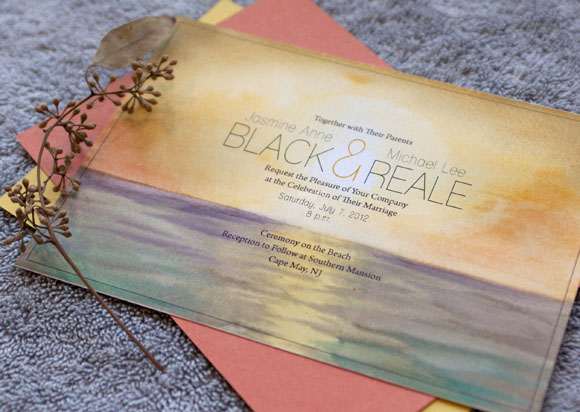 Sunset Invitation by Hand-Painted Weddings