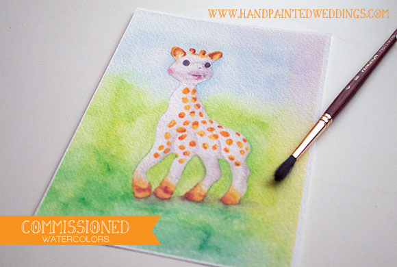 Commissioned Watercolors for Baby gifts by Hand-Painted Weddings