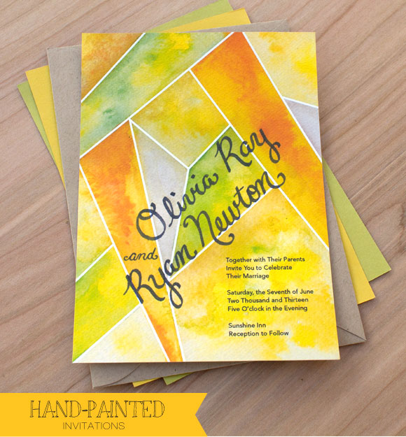 Lemon Yellow Invitation by Hand-Painted Weddings