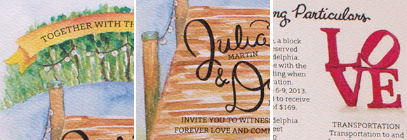 Julia and Dan Invitation zooms by Hand-Painted Weddings