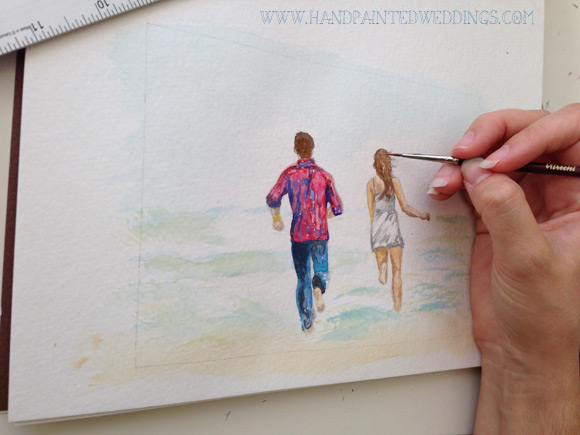 Engagement Painting by Hand-Painted Weddings