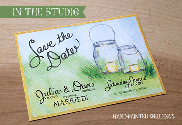 Julia and Dan Save the Date by Hand-Painted Weddings