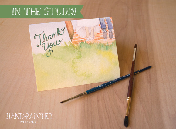 Thank You Card by Hand-Painted Weddings