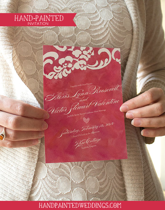 Romantic Lace Invitation by Hand-Painted Weddings