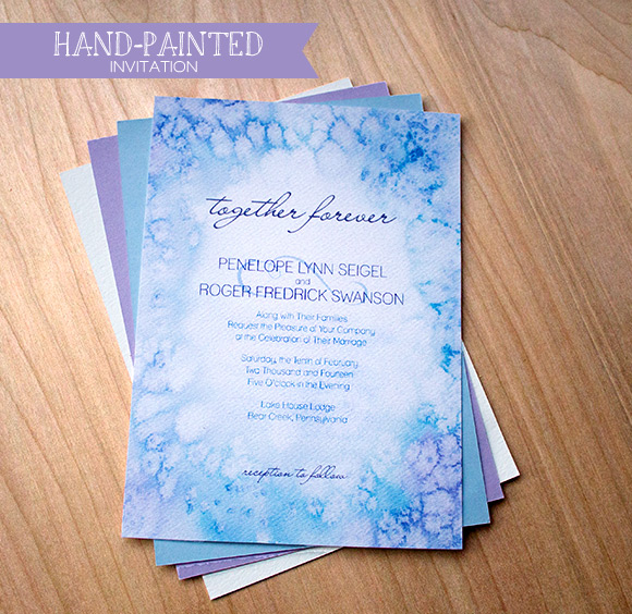 Winter Frost Invitation by Hand-Painted Weddings