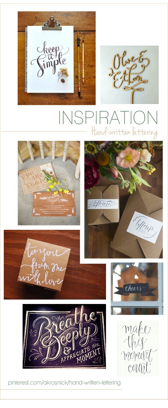 Inspiration - Hand-Written Lettering curated by Hand-Painted Weddings