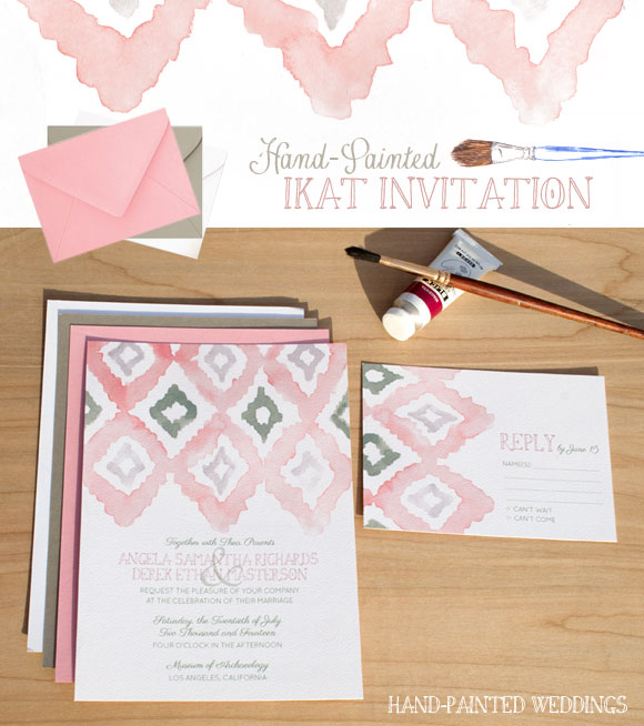 Hand-Painted Ikat Invitation by Hand-Painted Weddings