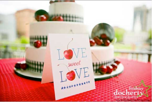 Fourth of July Wedding. Stationery by Hand-Painted Weddings.