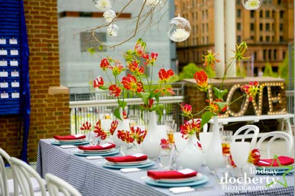 Fourth of July Wedding. Stationery by Hand-Painted Weddings.