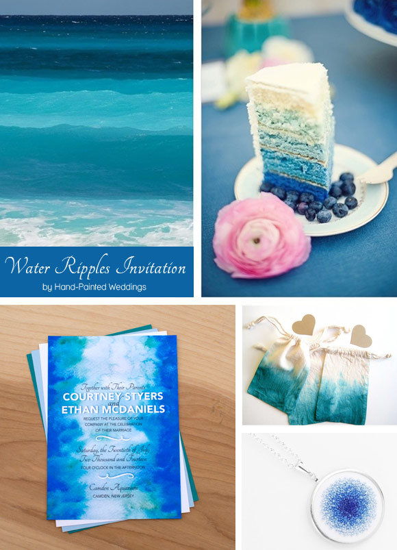 Water Ripples Reception curated by Hand-Painted Weddings