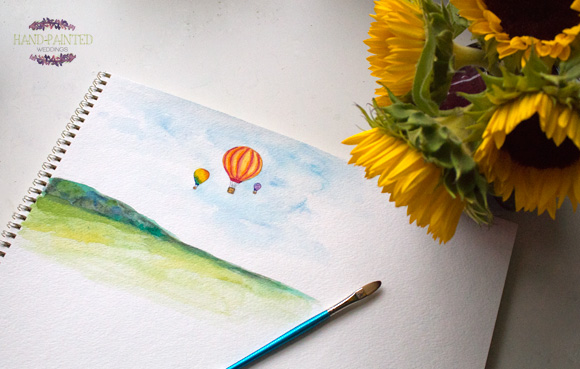 Hot Air Balloon Painting by Hand-Painted Weddings