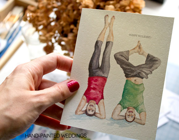 Holiday card by Hand-Painted Weddings