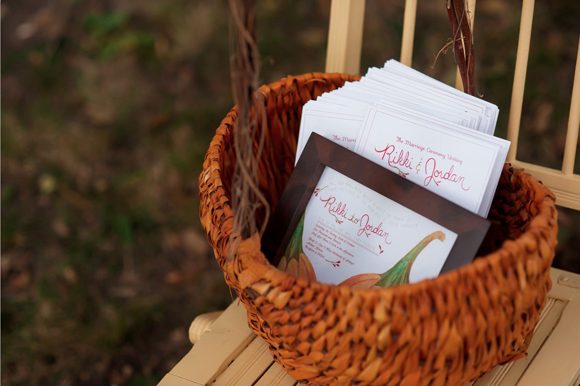 Pumpkin Program and Invitation by Hand-Painted Weddings