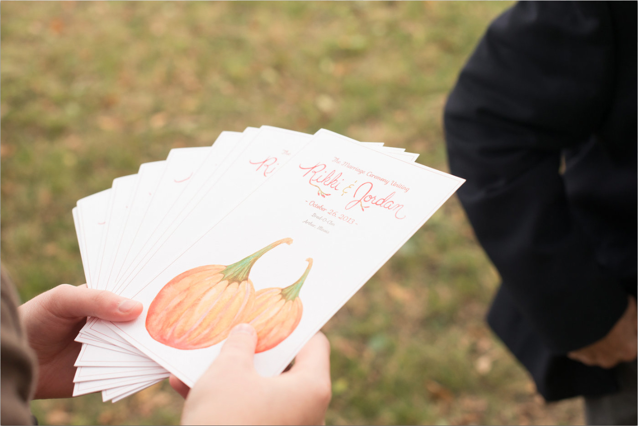 Pumpkin Program by Hand-Painted Weddings