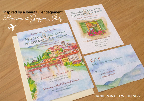 Bassano di Grappa Invitation by Hand-Painted Weddings