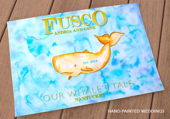 Whale's Tale Custom Thumbprint Guest print by Hand-Painted Weddings