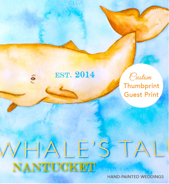 Whale's Tale Custom Thumbprint Guest print by Hand-Painted Weddings