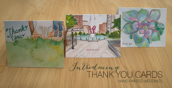 Hand-Painted Thank You Cards by Hand-Painted Weddings