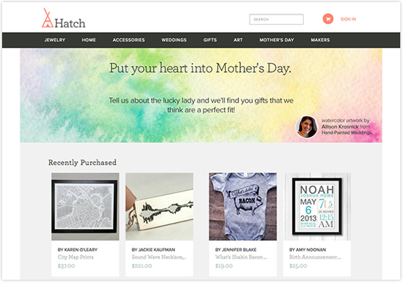 Hand-Painted Weddings art on Hatch Mother's Day campaign