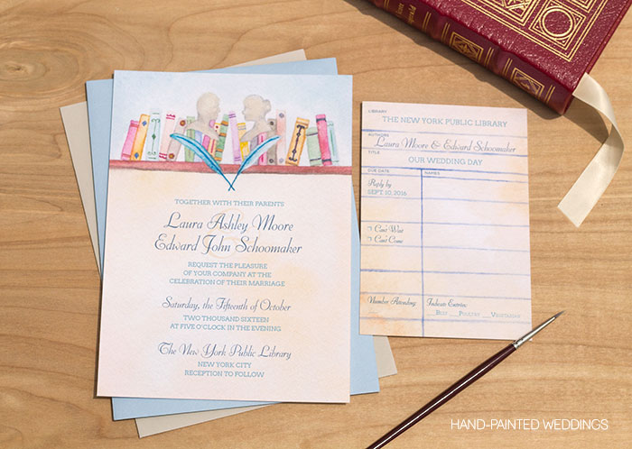 Literature Wedding Invitation by Hand-Painted Weddings