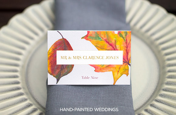 Autumn Escort cards by Hand-Painted Weddings