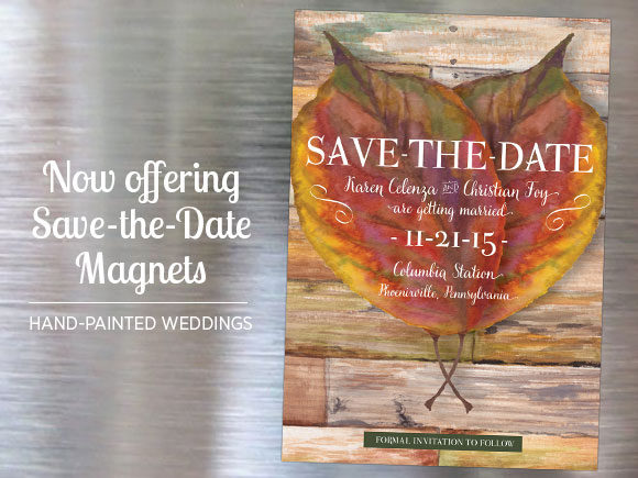 Watercolor Save the Date Magnets by Hand-Painted Weddings