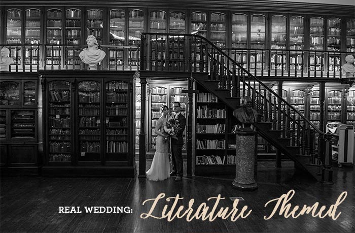 Literature Wedding. Real Wedding. Posted on Hand-Painted Weddings. Photos by Adam Atkinson.