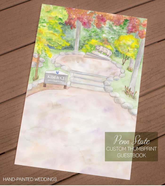 Penn State Thumbprint Guestbook by Hand-Painted Weddings