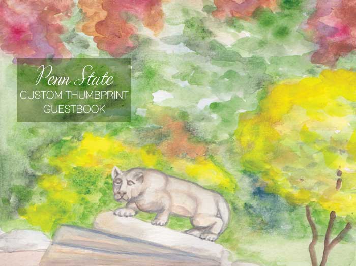 Penn State Thumbprint Guestbook by Hand-Painted Weddings