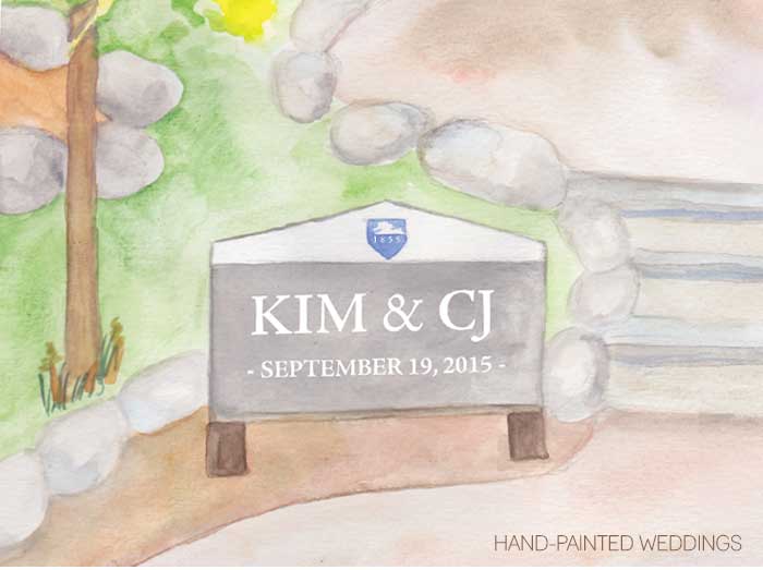 Penn State Thumbprint Guestbook by Hand-Painted Weddings