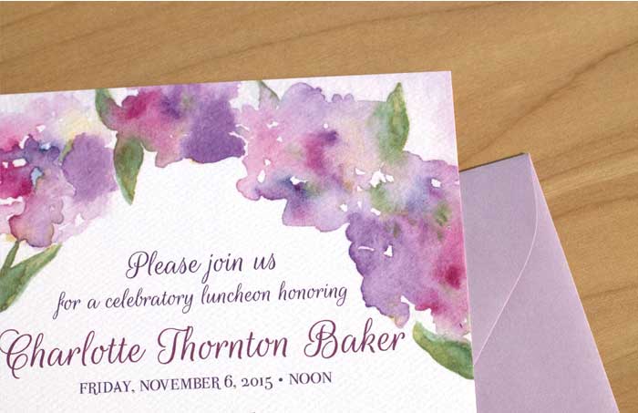 Watercolor Flower Bridal Shower Invitation by Hand-Painted Weddings