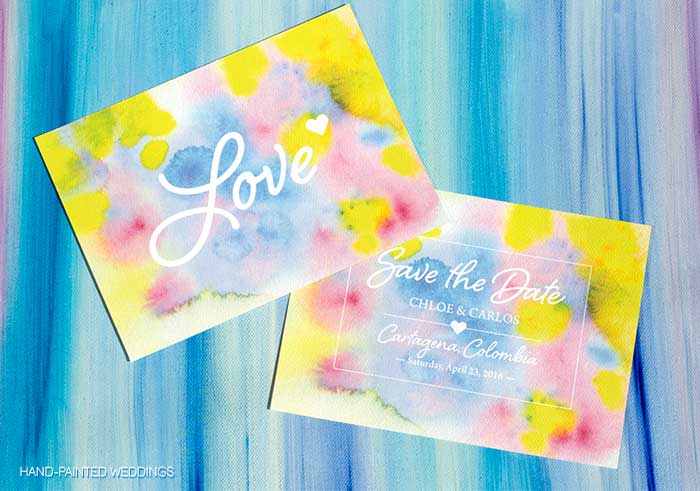 Cartagena Watercolor Save-the-Date by Hand-Painted Weddings