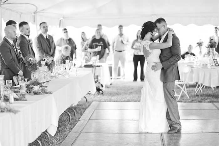 Country Backyard Wedding featured on Hand-Painted Weddings. Photo by Neal Palumbo, Studio 11 West.