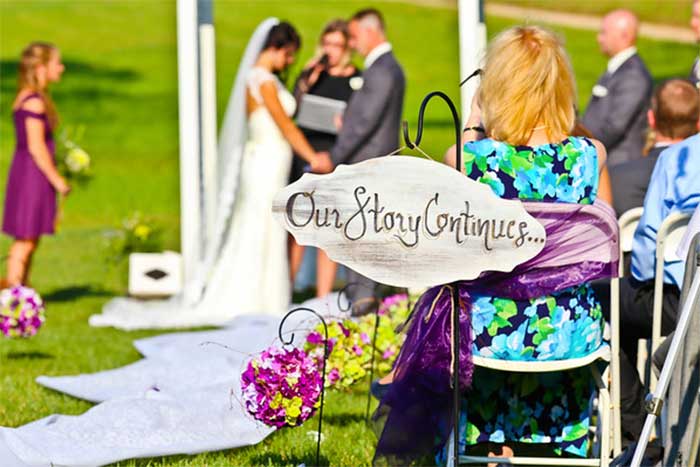 Country Backyard Wedding featured on Hand-Painted Weddings. Photo by Neal Palumbo, Studio 11 West.