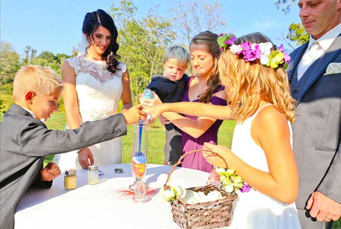 Country Backyard Wedding featured on Hand-Painted Weddings. Photo by Neal Palumbo, Studio 11 West.