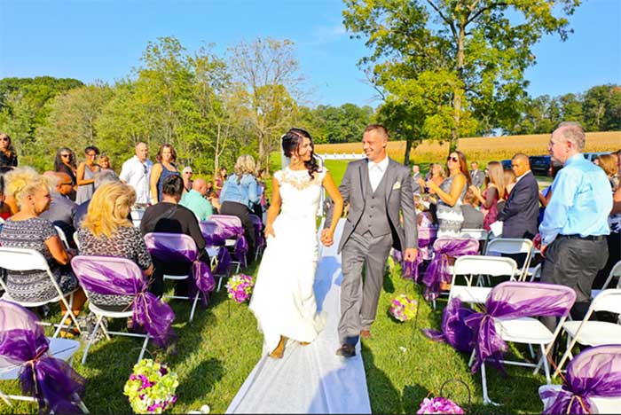 Country Backyard Wedding featured on Hand-Painted Weddings. Photo by Neal Palumbo, Studio 11 West.