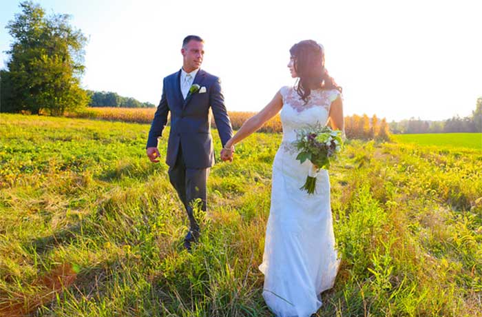 Country Backyard Wedding featured on Hand-Painted Weddings. Photo by Neal Palumbo, Studio 11 West.