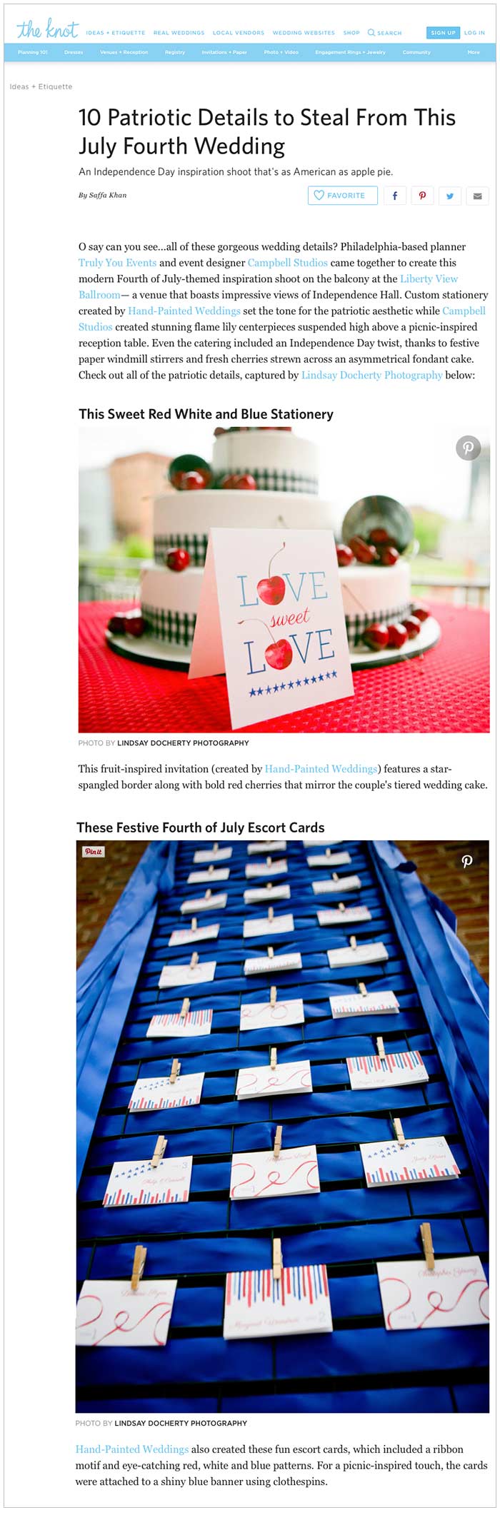 Patriotic Ideas featured on the Knot