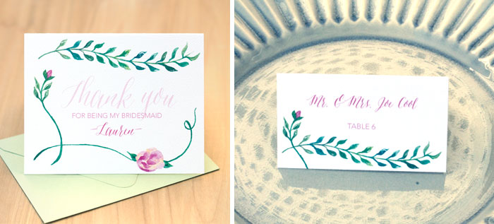 Philly wedding bridesmaid card and escort card