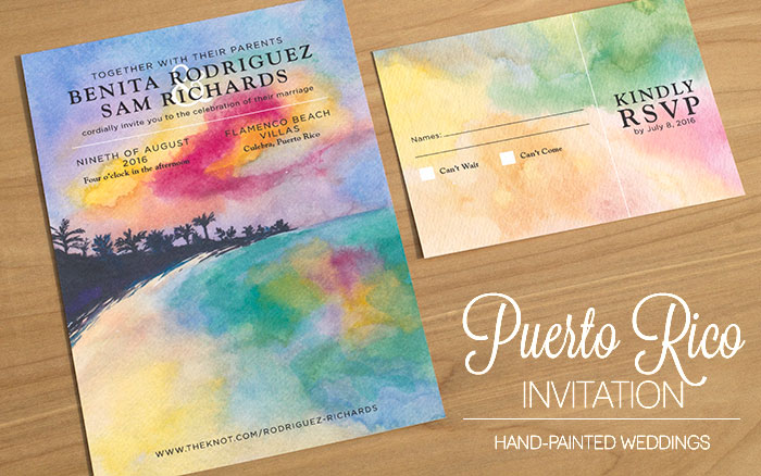 Puerto Rico Wedding Invitation by Hand-Painted Weddings