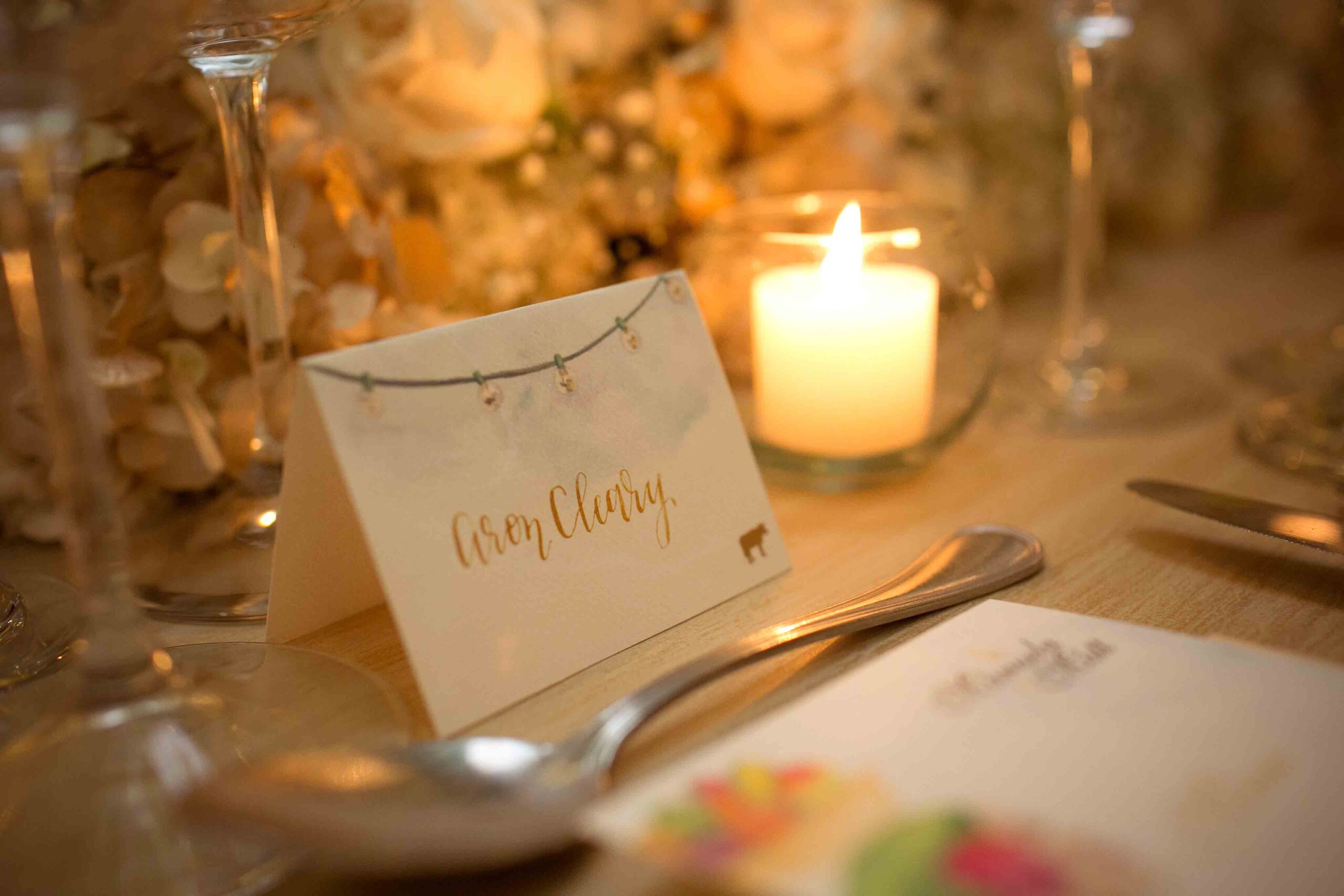 Cartagena wedding place cards by Hand-Painted Weddings