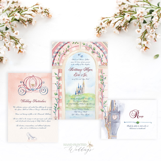 Disneyworld Wedding Invitation Handpaintedweddings Sq Hand