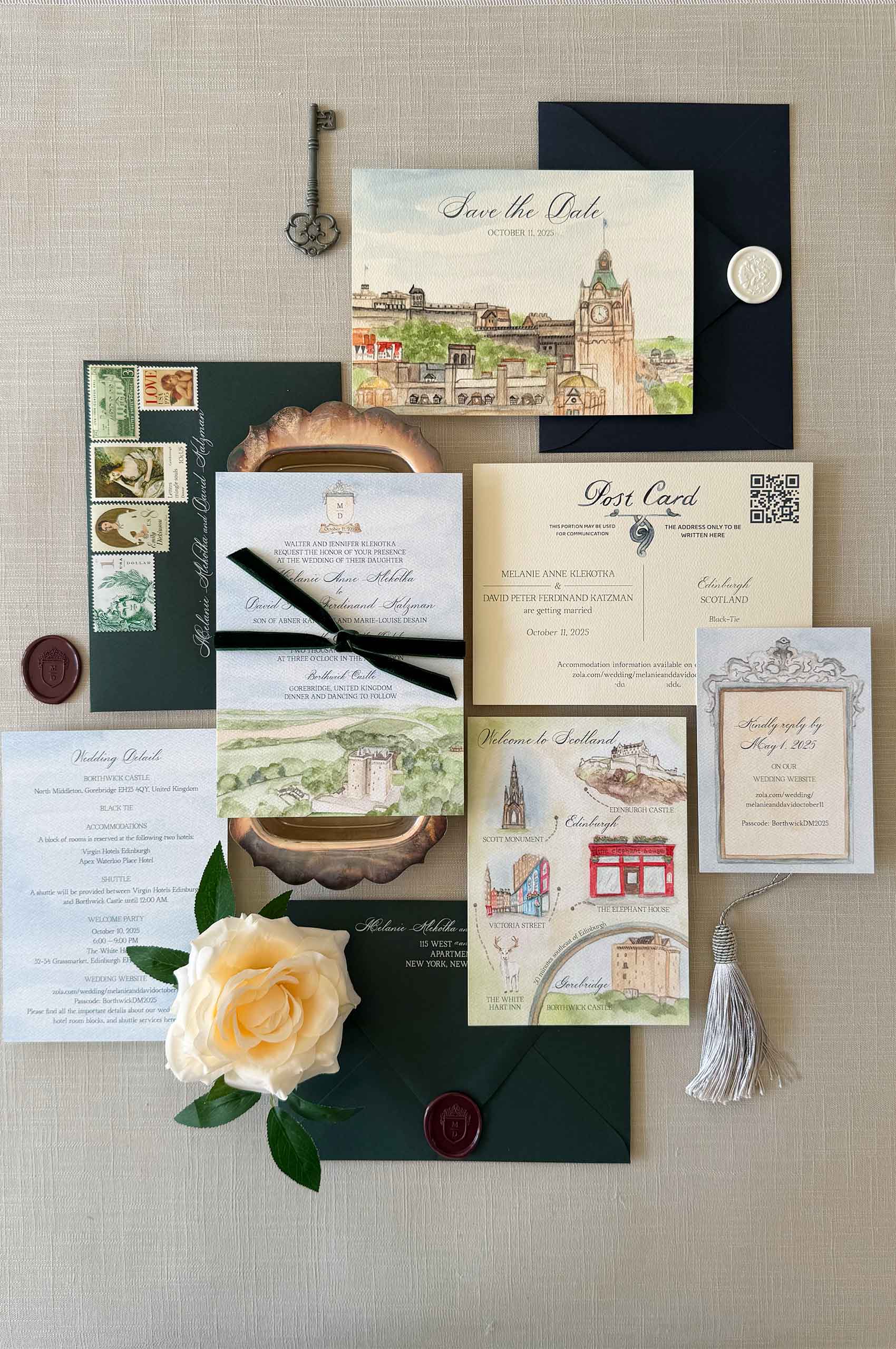 Borthwick castle weddinginvitation