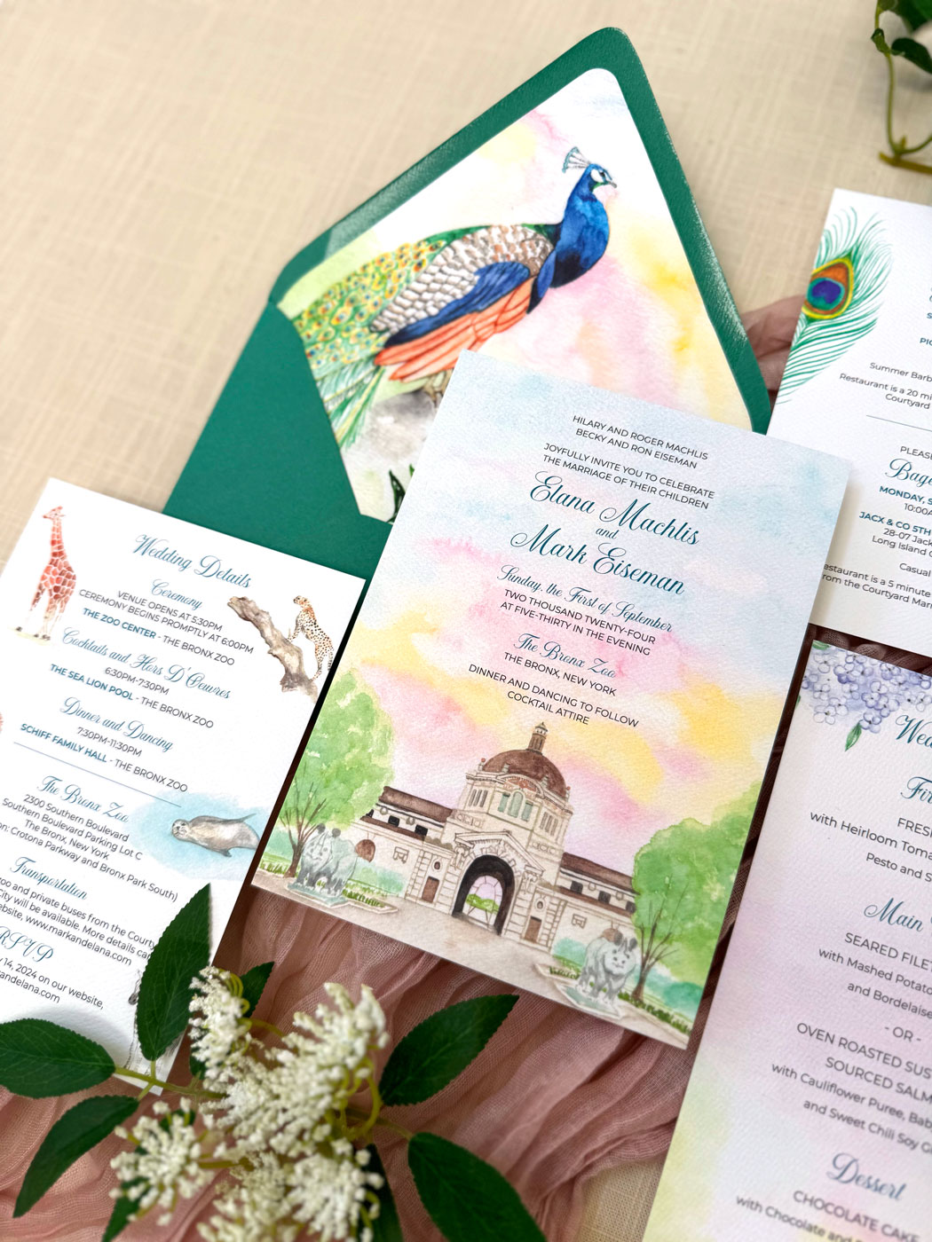 Bronx zoo wedding invitation