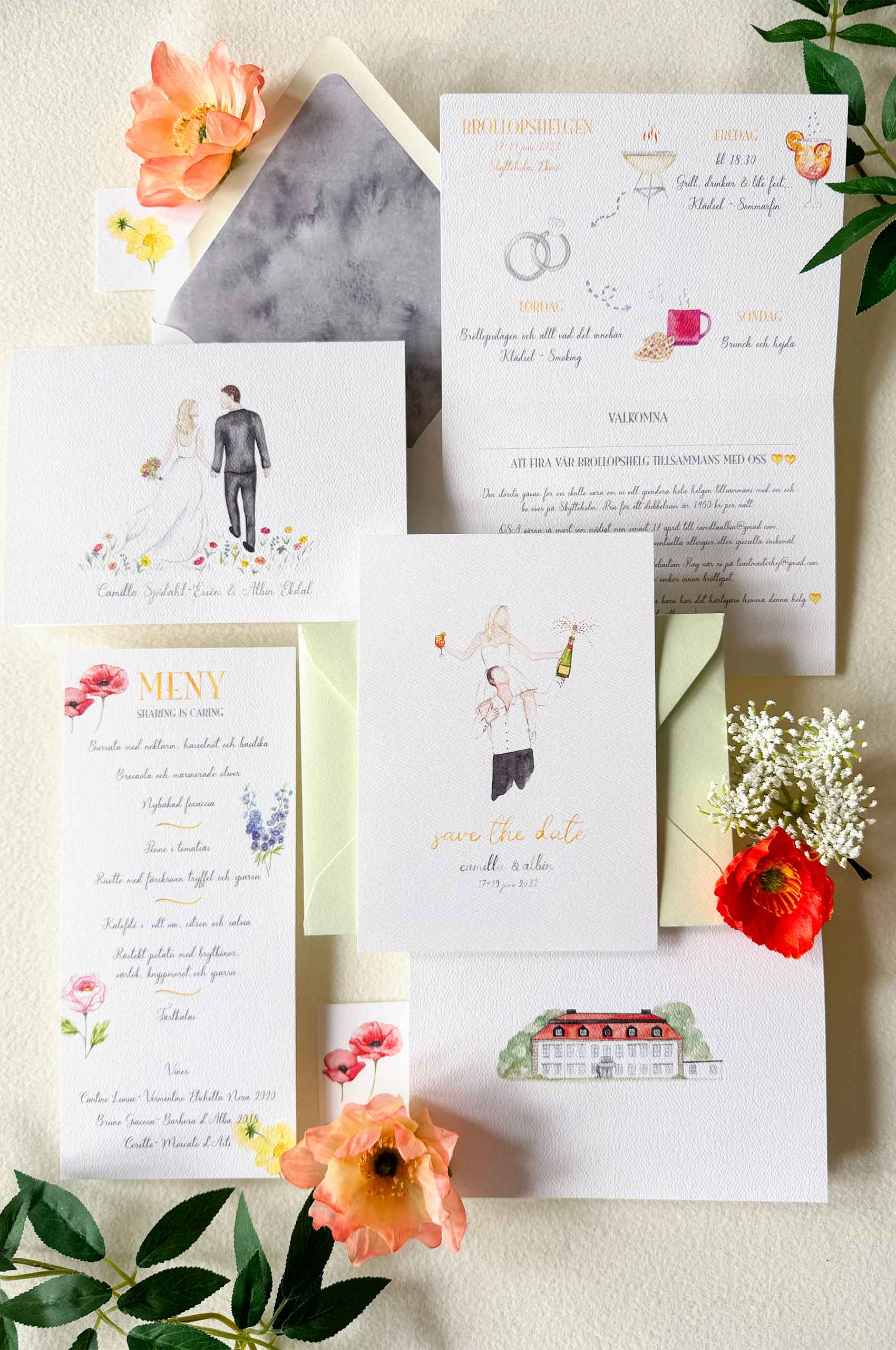 Switzerlandweddinginvitation handpaintedweddings