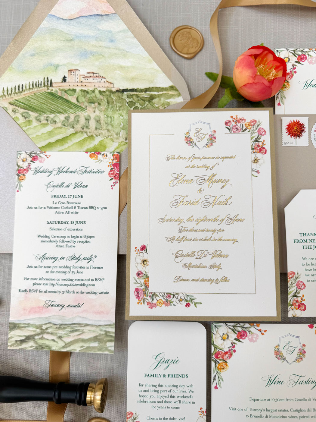 Villa italy wedding invitation