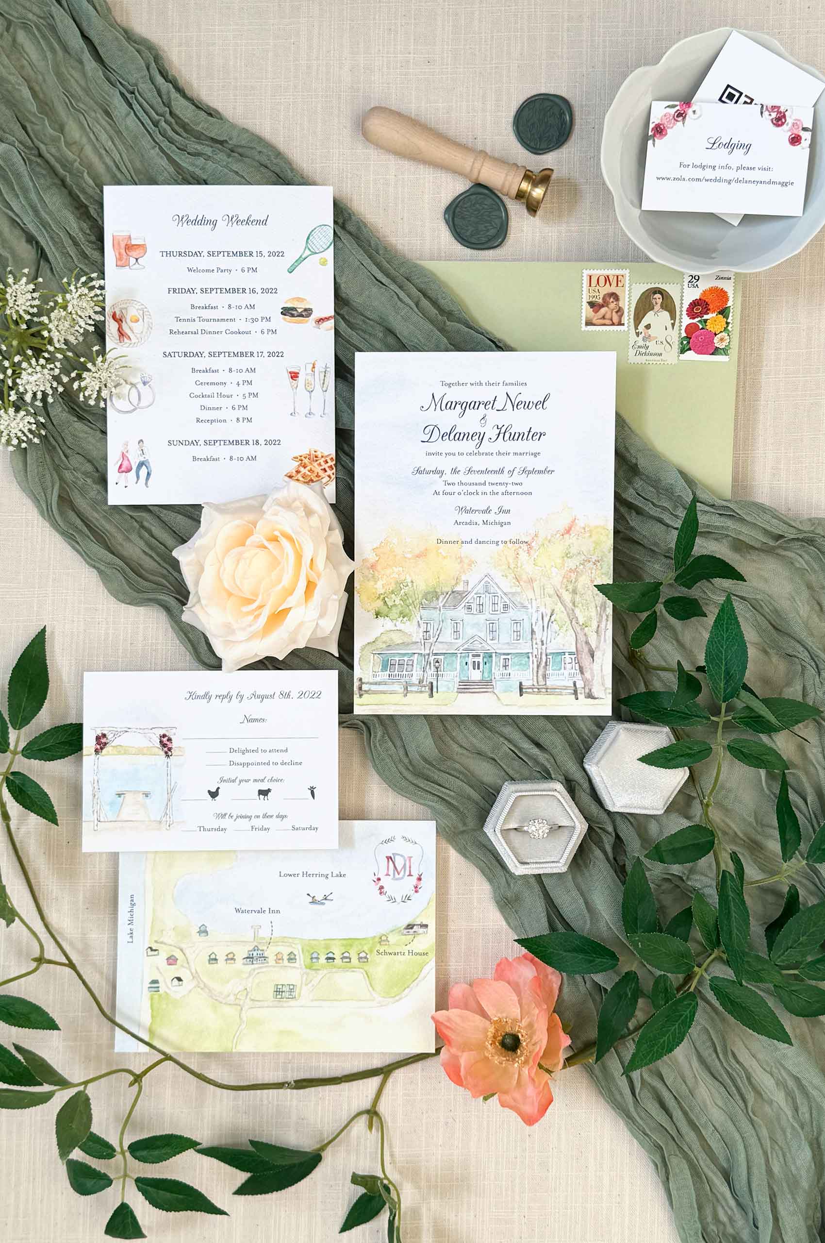 Watervaleinn weddinginvitation